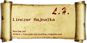 Linczer Hajnalka névjegykártya
